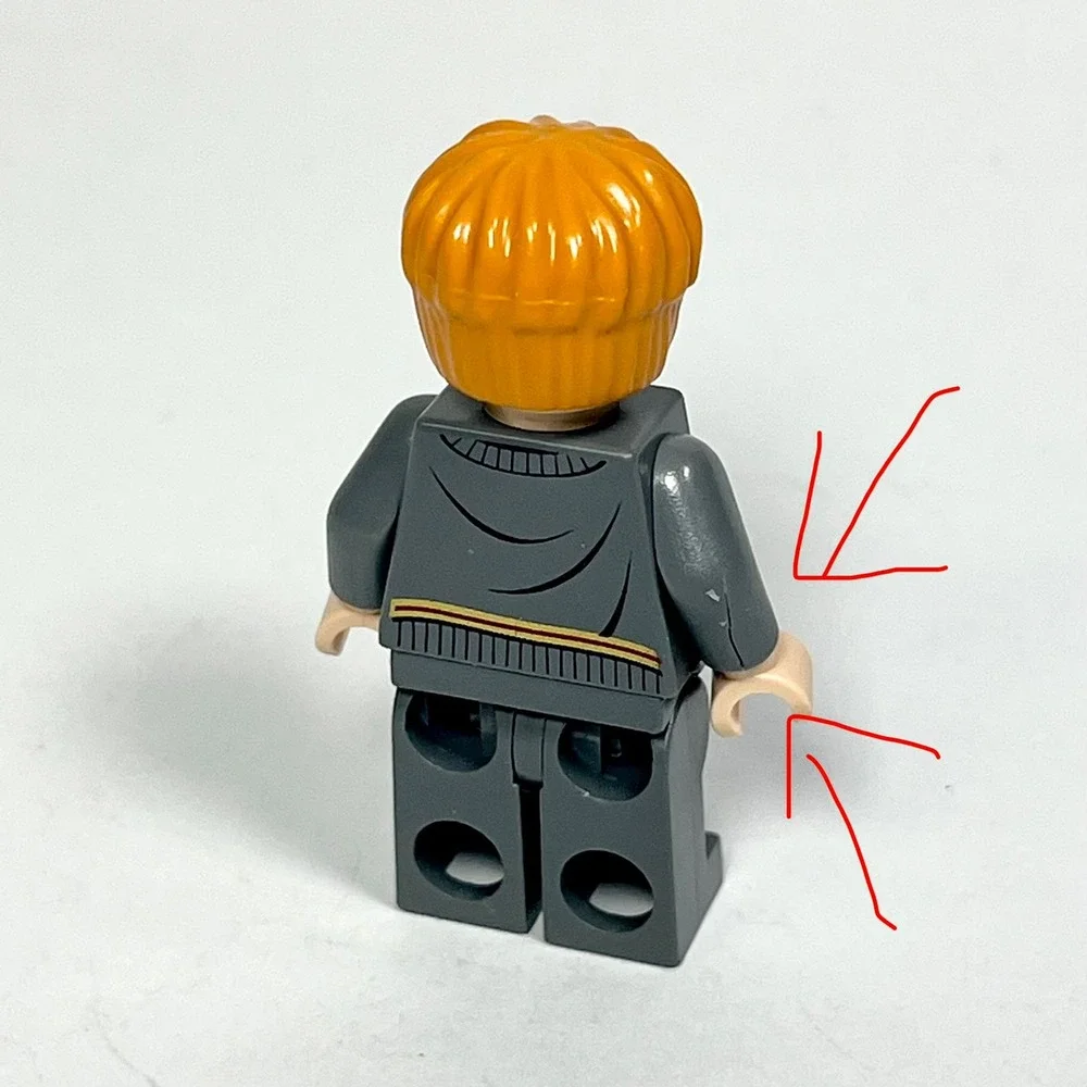 LEGO Harry Potter Ron Weasley Minifigure hp273 Gryffindor Sweater Cracked Arm